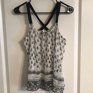 Express Black and white patterned tank top